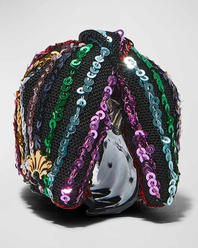 Simone Striped Sequin Claw Clip